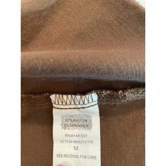 Women’s Brown Pleated Mini Skirt Size Med 26” Waist Rayon Blend - Picture 5 of 6